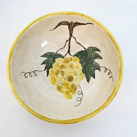 Sarı Üzüm Salkım Seramik Kase