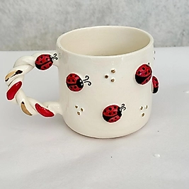 Uğur Böceği Seramik Kupa