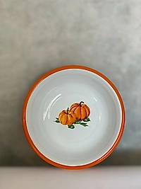 16cm Balkabağı Desenli Emaye Meze Tabağı